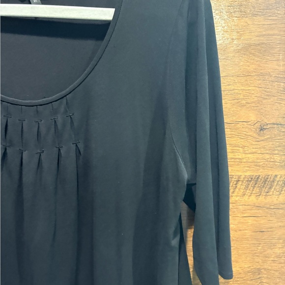 Eileen Fisher Black Scoop Neck 3/4 Sleeve Women's Top - Picture 6 of 8